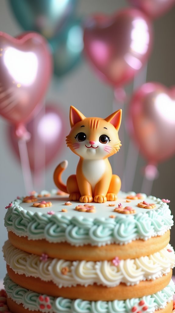 whimsical cat balloon toppers