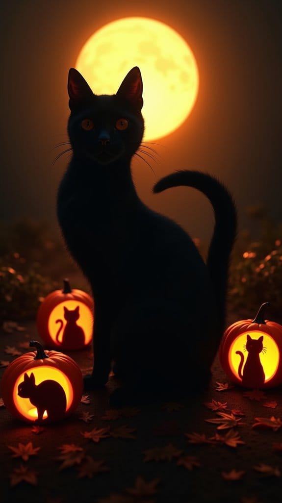 whimsical cat moon carving