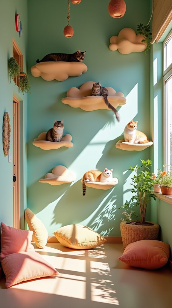 whimsical cat shelf designs