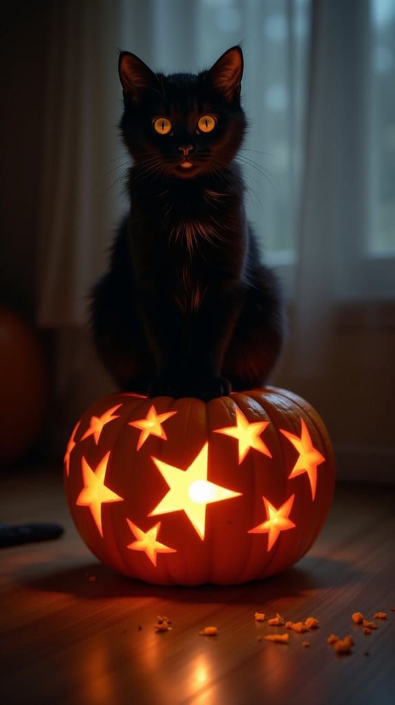 whimsical cat star carving