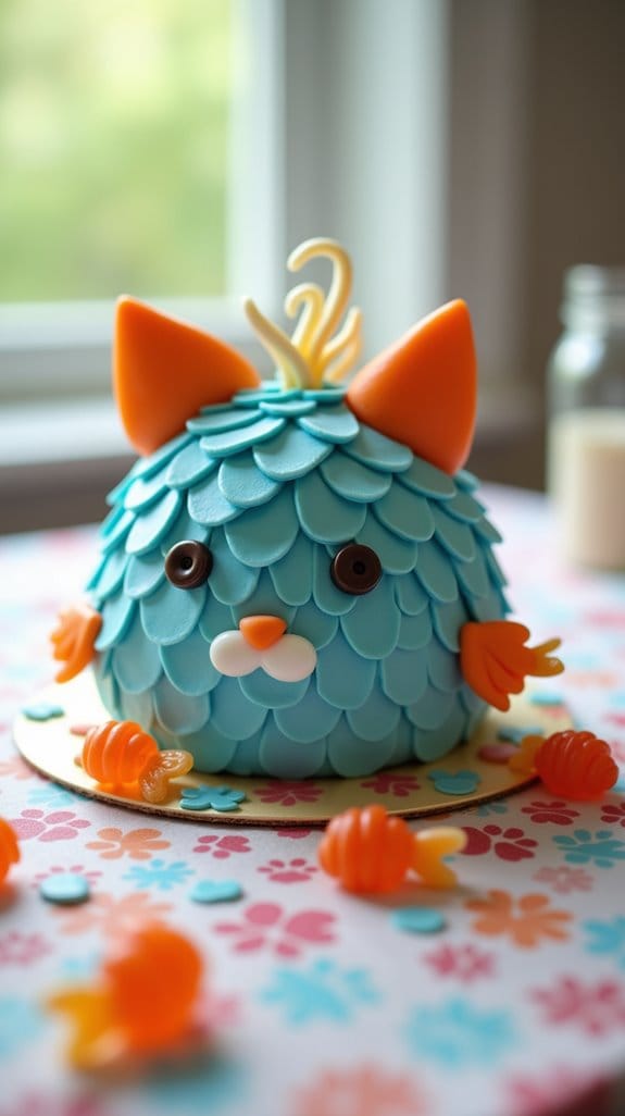 whimsical fish shaped cake