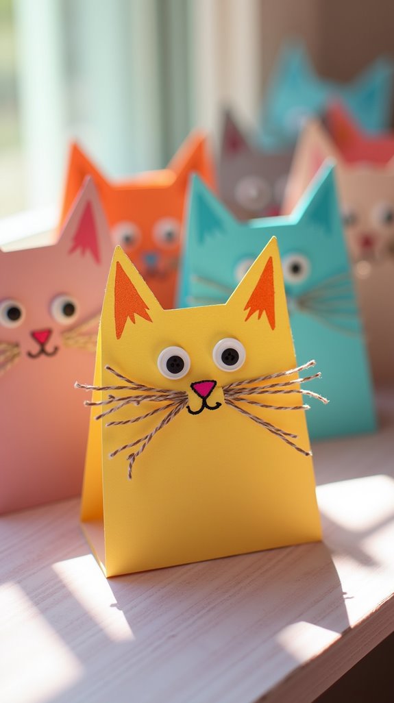 whimsical folded cat cards