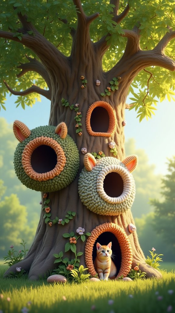 whimsical multi level cat tower