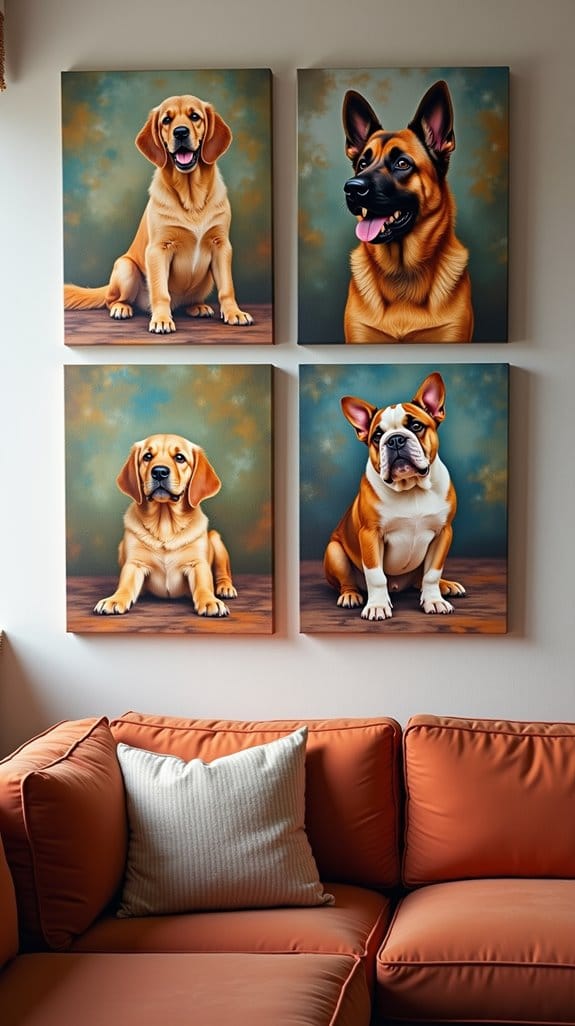 canvas art celebrating dogs