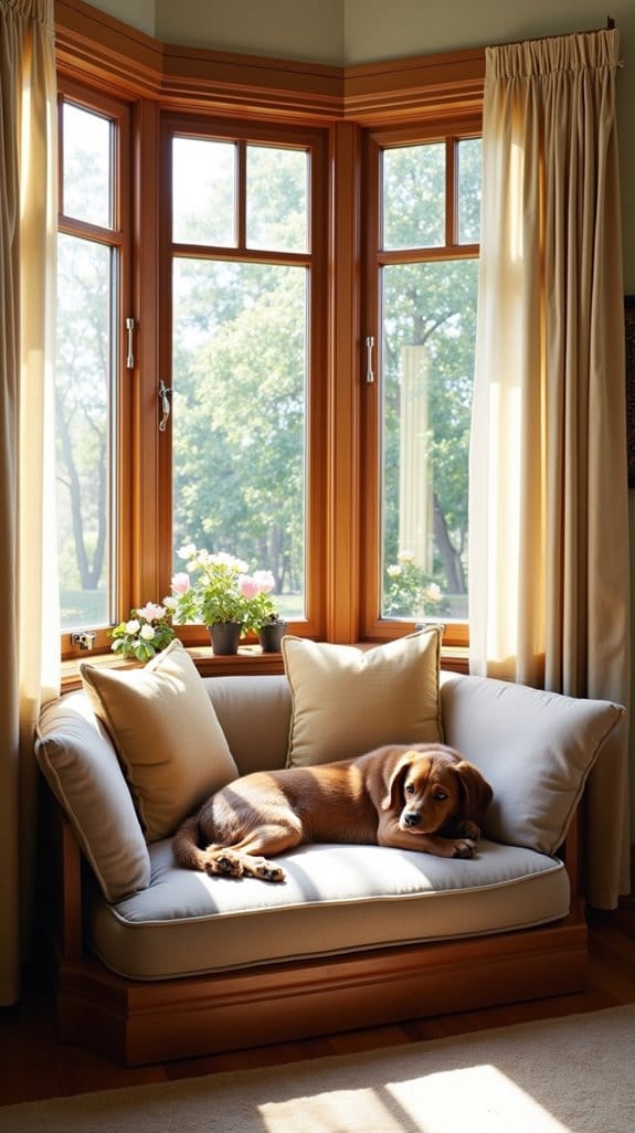 cozy bay window dog bed