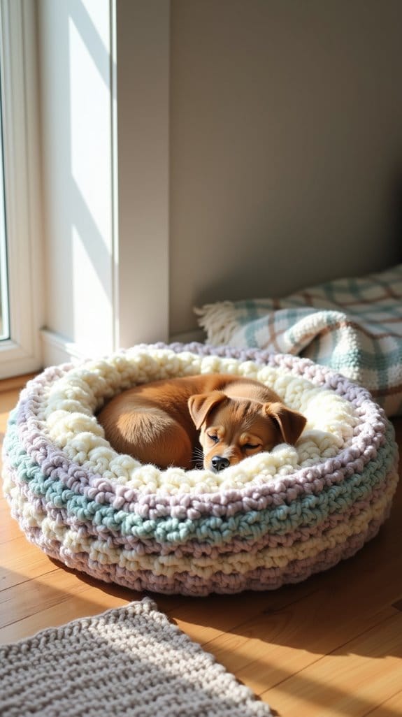 cozy crocheted dog bed