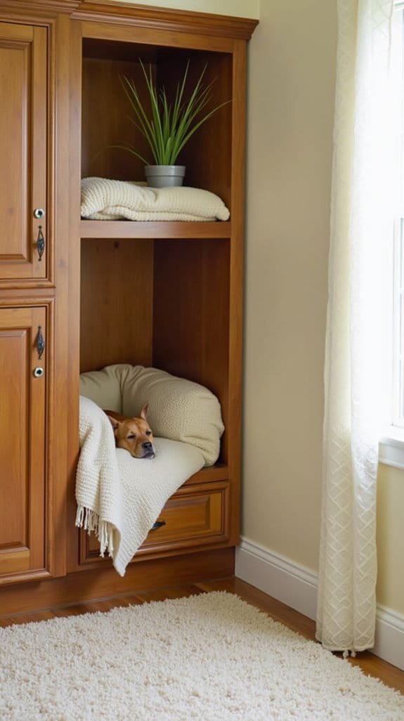 cozy custom dog bed nook