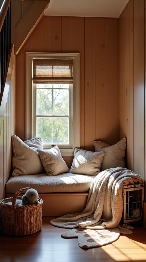 cozy dog bed nook