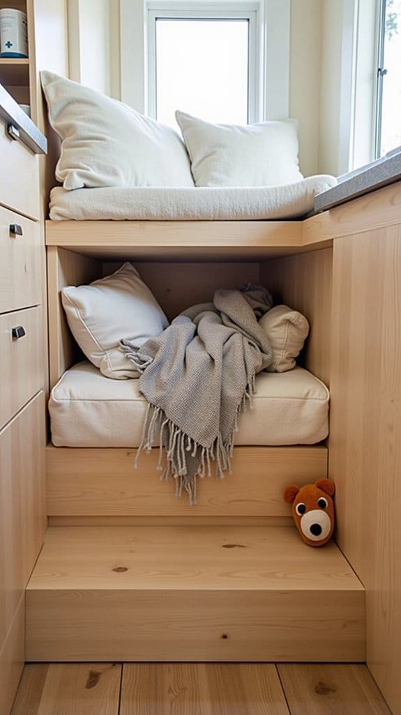 cozy under bench dog bed