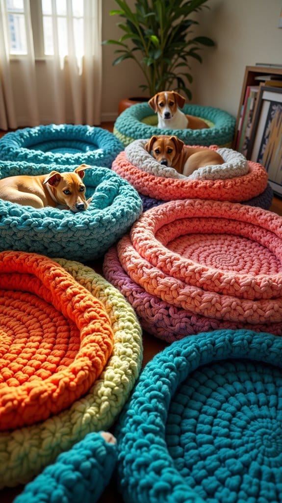 creative crochet dog beds