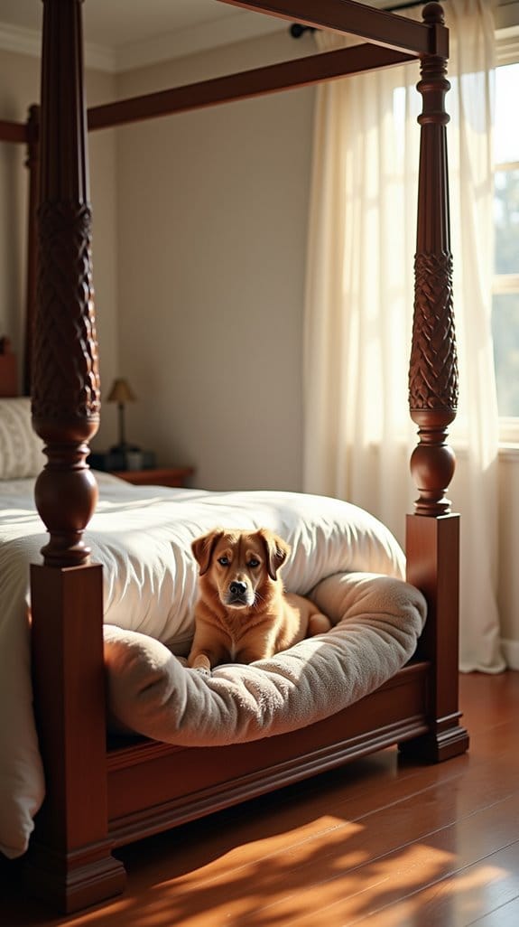 elegant beds with pet spaces