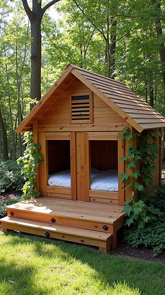 elevated double dog houses