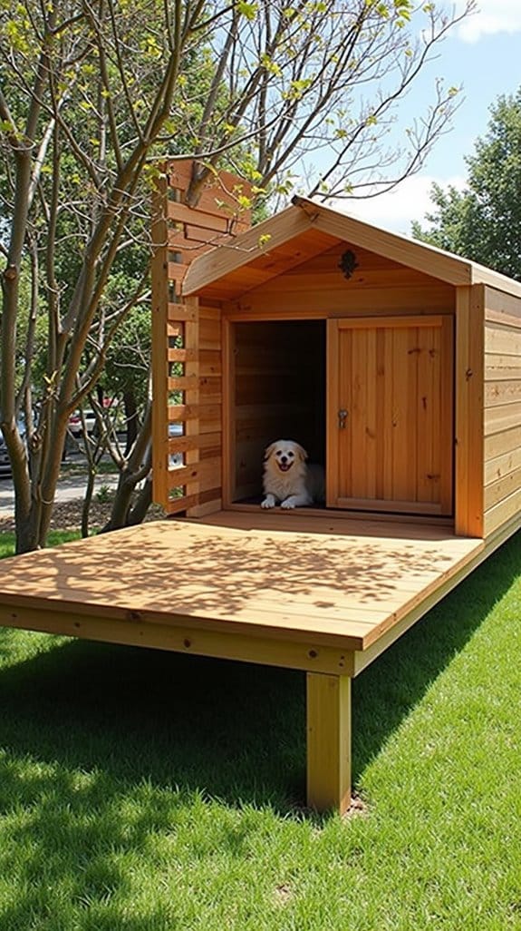 elevated wooden dog house