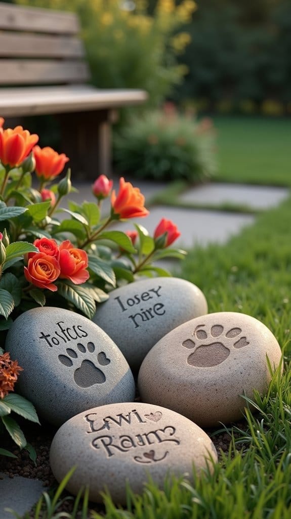 engraved memorial stones tribute