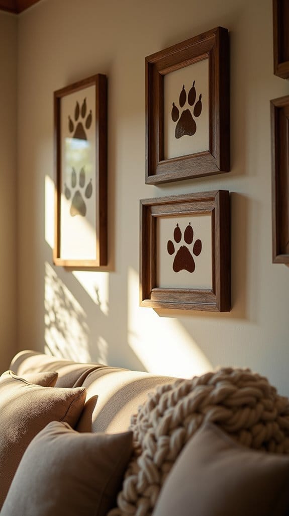 framed paw prints tribute