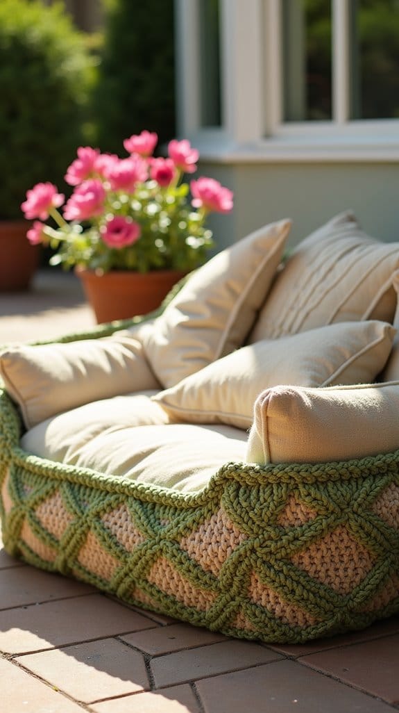 outdoor crochet dog bed