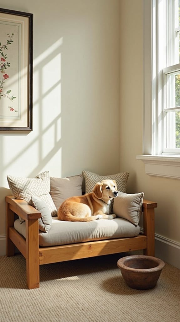 rustic wood dog bed frames