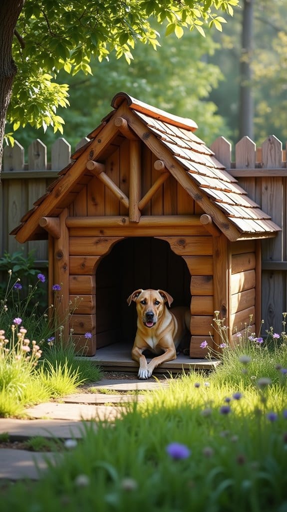 rustic wooden dog house