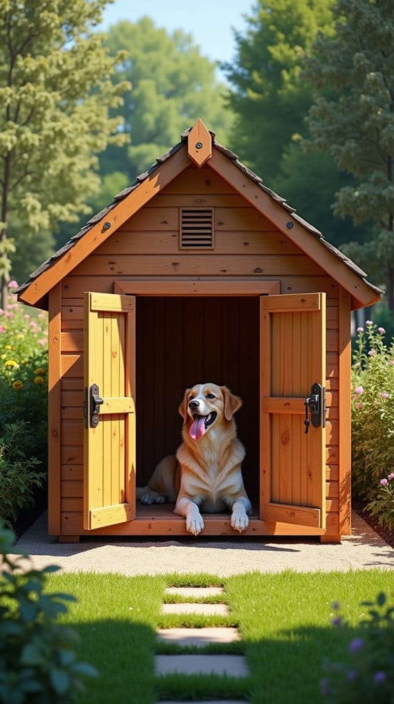 secure locking dog house