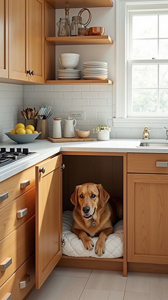 space saving built in dog beds