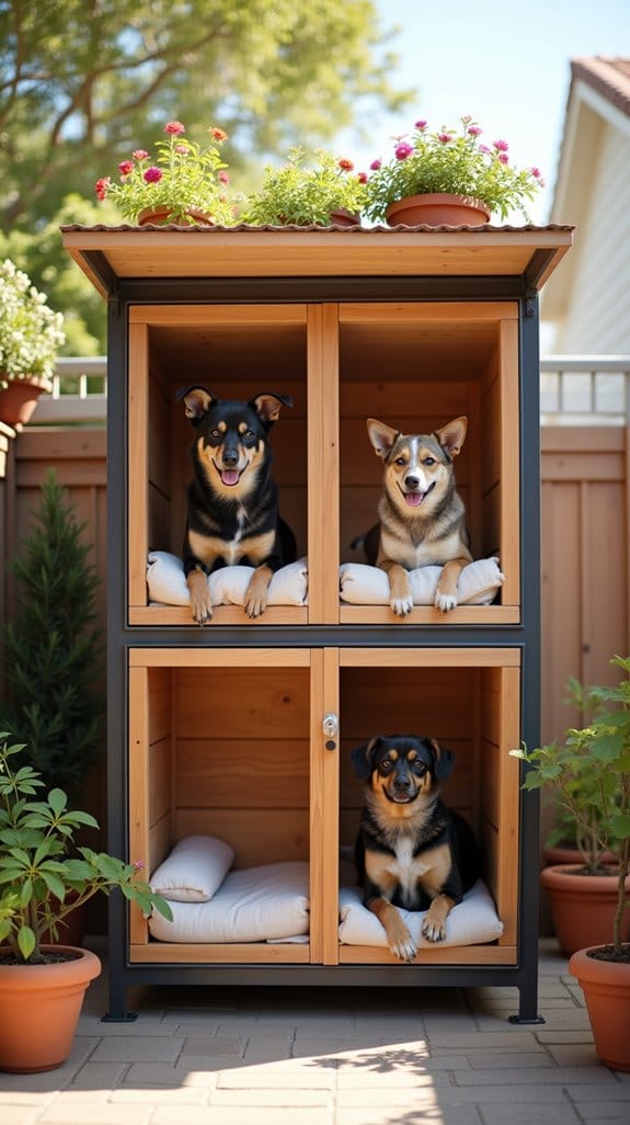 stacked dog houses design ideas
