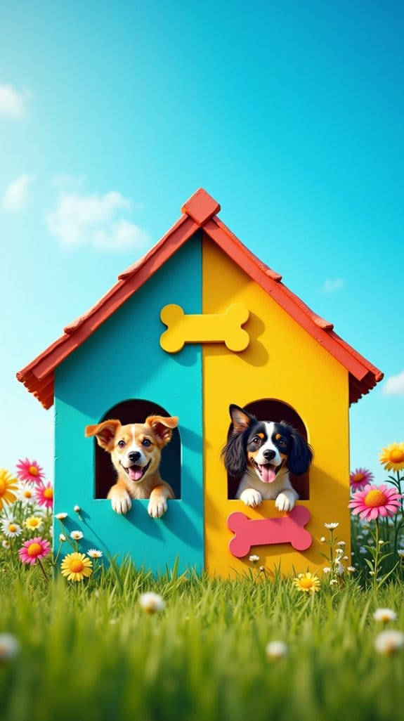 vibrant double dog house