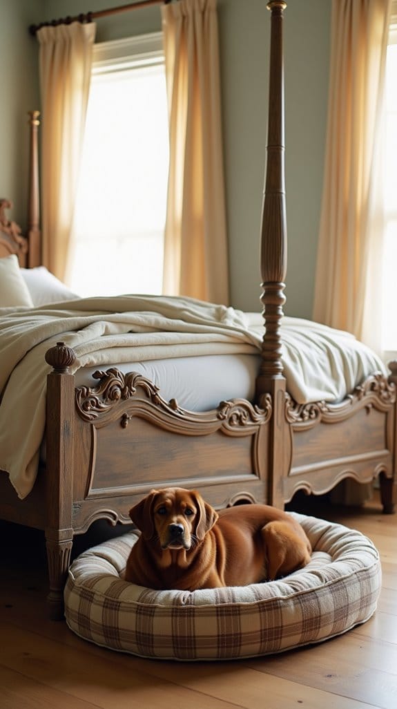 vintage beds with dog comfort